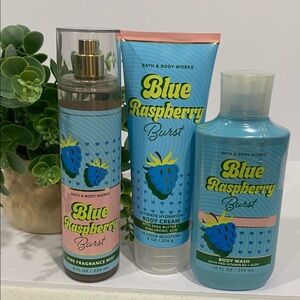 Bath & Body Works “Blue Raspberry Burst” New 3 Pc Set